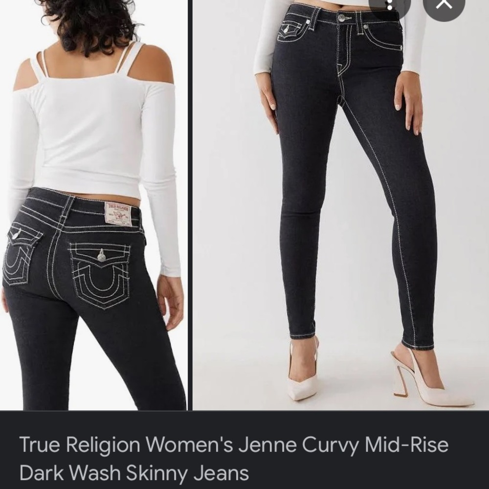 NWT True Religion jennie curvy jeans black